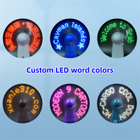 Ventilateurs LED portables miniatures programmables avec message personnalisé, affichage de logo, pour mariage, concert, fête, ventilateur publicitaire lumineux à main