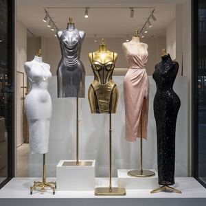 Maniquíes Femeninos Plateados Electrochapados <span class=keywords><strong>de</strong></span> Talla Grande Estilo Europeo y Americano con Pecho Sobredimensionado para Exhibición <span class=keywords><strong>de</strong></span> <span class=keywords><strong>Ropa</strong></span> en Escaparates - Product Image 4