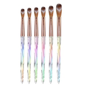 Aurora <b>Nail</b> Art Brush Set Diamond Crystal Kolinsky Hair Acrylic Crimped Ferrule <b>Extension</b> Painting Tool for Manicure <b>Nail</b> Design - Product Image 2
