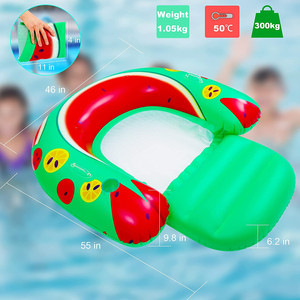 Water Swimming watermelon floats <b>Circle</b> U-shaped <b>ring</b> lounger Inflatable Underarm Swimming <b>Circle</b> Adult Inflatable Float Bar - Product Image 2