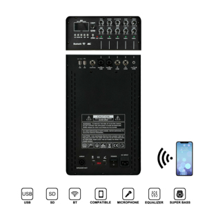 Chuyên nghiệp hoạt động mảng Cột loa PA Loa 12 "1.1 kênh bên ngoài thiết kế không dây <span class=keywords><strong>DSP</strong></span> tính năng Đảng karaoke hệ thống - Product Image 5