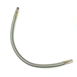 Stainless Steel <b>Braided</b> Tire Inflation <b>Extension</b> Tube <b>For</b> Car Truck Bus Dual Valve Fast Inflate American Mouth - Product Image 3