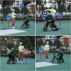 Ensemble <span class=keywords><strong>de</strong></span> jouets éducatifs <span class=keywords><strong>de</strong></span> <span class=keywords><strong>signalisation</strong></span> routière en plastique pour la maternelle, équipement d'entraînement sensoriel aux avertissements <span class=keywords><strong>de</strong></span> circulation, unisexe - Product Image 2