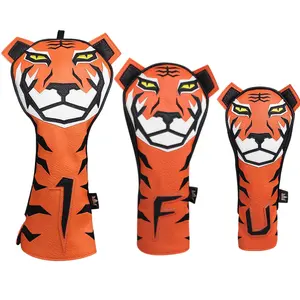 Hot Sales Golf Headcovers Tiger Design Driver Fairway Utility Headcover Golf Head Cover
