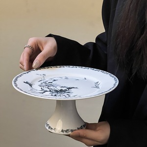 vintage French blue flower Daisy plates, ceramic vintage plates, vintage dessert Western plates wholesale - Product Image 2