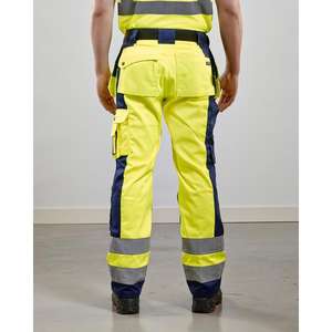 BLAKLADER - 153318603389D108 Pantalón Hi-Vis Amarillo/Azul marino-EAN 7330509198698 ROPA DE TRABAJO DE LA HI-VIS - Product Image 4