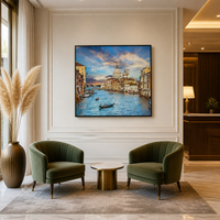 Kit de peinture par numéros Venise Grand Canal Santa Maria Della Salute DIY Acrylique Toile de lin Artisanat Loisirs Créatifs Cadeau Décoration Murale