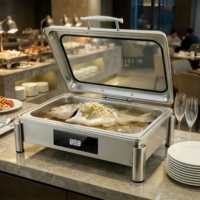 Chauffe-Plat Électrique Professionnel en Acier Inoxydable pour Buffet, Plat de Service pour Restaurant et Hôtels