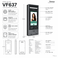 Station de Porte Vidéo 7'' Linux SIP 2.0 avec Reconnaissance Faciale 1T NPU, Contrôle d'Accès Intégré, Interphone IP65 OEM