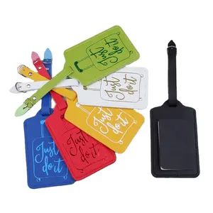 BSBH Bolsa Ajustável Tag Bagagem Etiquetas Padrão Bagagem Impressão PU Leather ID Card Holder Tag Bagagem