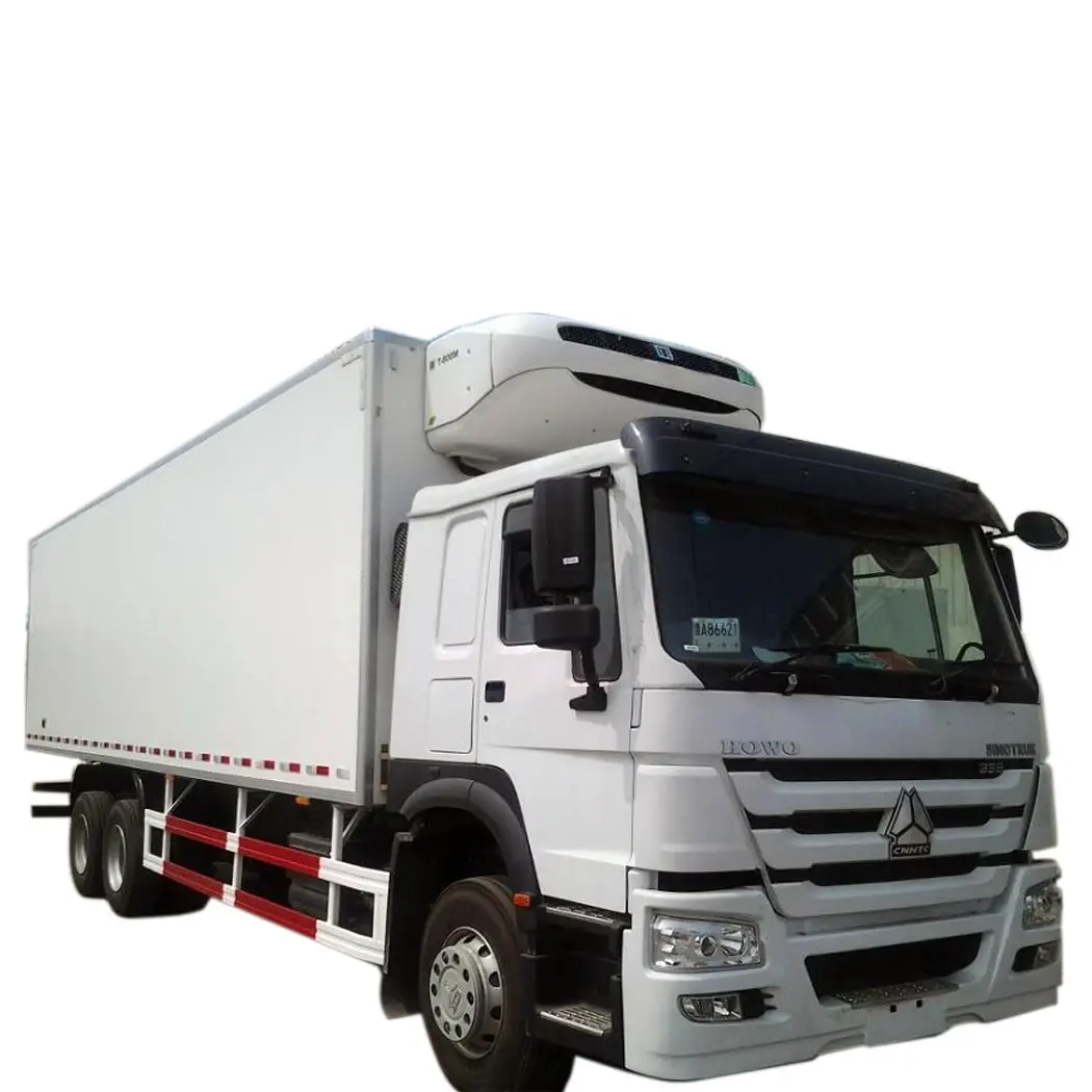 HOWO freezer cold box truck transport frozen meet chicken fish vegetables fruit and other food for sale