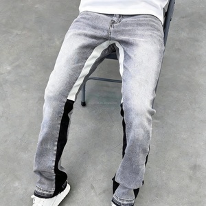 Jeans évasés vintage coupe ample personnalisés pour hommes, pantalon évasé streetwear, jean baggy en denim vierge pour hommes - Product Image 1
