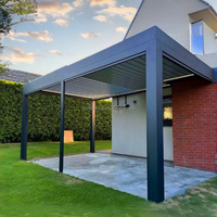 Pergola de jardin extérieure en aluminium, étanche, écologique, avec télécommande électrique, pour balcon, cour, terrasse, utilisation pour les fêtes