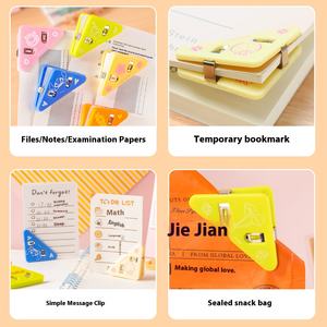 Clip de coin dessin animé mignon plastique étudiant stockage finition données papeterie livre Test trombone fichier dossier accessoires phrase - Product Image 4