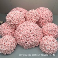 Bola Bunga Mawar Sutra Buatan Gaya Korea Dekorasi Latar Belakang Pernikahan Gantung Pabrik Cetak Injeksi Langsung