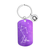 Porte-clés personnalisé Zodiaque en métal, pendentif astrologique constellation, cadeau souvenir, breloque de sac, fabricant OEM, vente en gros