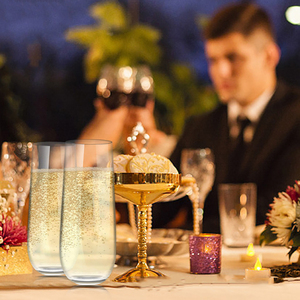 Flûtes à champagne jetables en plastique de 9 oz pour fêtes, mariages, anniversaires, bar à mimosa - Vente en gros - Product Image 3