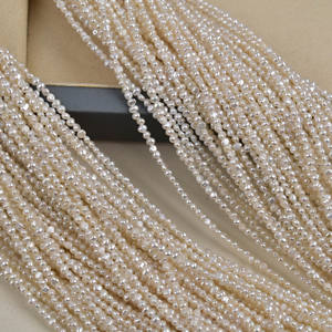 Collier de perles baroques d'eau douce naturelles économiques, 3 mm, petit trou, trou central, perles semi-finies à deux faces, légères - Product Image 1