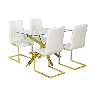 Tavolo da pranzo moderno tavolo da pranzo nuovo stile Set 6 posti sedie mobili da <span class=keywords><strong>cucina</strong></span> 4 pezzi <span class=keywords><strong>insieme</strong></span> Set tavolo da pranzo in vetro nero - Product Image 6