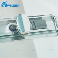 Weisdon Bon Prix Avec Cadre Croix Grain En Verre Trempé Carré En Alliage D'aluminium Salle De Douche