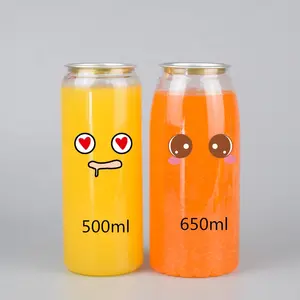 Instock 500ML 및 650ML 빈 보바 컵 진주 거품 우유 차 커피 플라스틱 애완 동물 음료 과즙 기 병