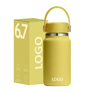 Bouteille d'eau pour enfants de 7 oz avec logo personnalisé, large ouverture, revêtement en caoutchouc, acier inoxydable, fond antidérapant, anti-fuite, sans BPA, thermos sous vide - Product Image 1