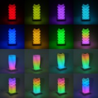 Lampe de table cube rechargeable NEXcell RGBIC avec haut-parleur Bluetooth, télécommande par application et commande tactile