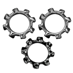 10 pièces/sac Rondelles dentées externes en acier inoxydable 304, plaquées zinc noir, oxydées noires, M3 M5 M6, pour maintien de joints d'étanchéité externes à dents étoilées - Product Image 1