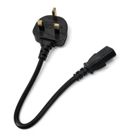Kabel Daya 1.5m dengan Sekring 3G 1.5mm2 230V 13a UK ke C13, Kabel Listrik 3 Pin dengan Steker Bersekring ke Konektor IEC C13 untuk Komputer