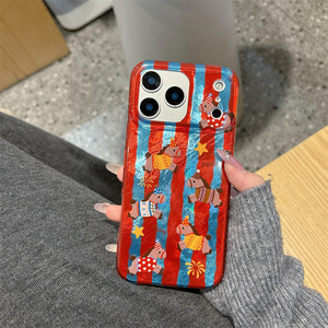 เคสโทรศัพท์ลายม้าสีแดงน้ำเงินแบบเต็มจอสำหรับปีใหม่  แบบสองชั้นกันกระแทก สำหรับ iPhone 14 15 16 17 Pro Max สำหรับผู้หญิงและเด็กผู้หญิง - Product Image 2