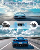 Caméra embarquée 4K+1080P WIFI IPS double objectif avec application, enregistrement en boucle, vision nocturne, caméra de recul 1,47 pouces pour divers véhicules