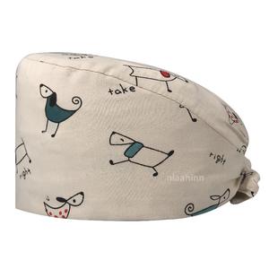 Working Cap Dental <b>Sweatband</b> Cute Printed for Dental Clinic Scrub hats Dental Scrub Caps Tie Back Hat Unisex Breathable - Product Image 4