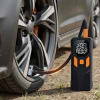 Inflador de neumáticos móvil con pantalla Digital de 4500mAh con luz LED, compresor de aire portátil para coche de carga rápida USB