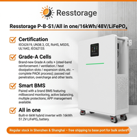 Système de batterie LiFePO4 séparé 16,08 kWh 10-20 kW avec onduleur à communication CAN 51,2 V 314 Ah, solution de stockage domestique tout-en-un, garantie 5 ans, CE