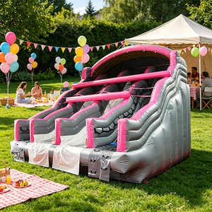 Toboggan gonflable à cinq canaux sur le thème des toboggans, en PVC, haute capacité pour les parcs de trampolines et les centres commerciaux - Product Image 1