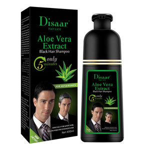Shampoo colorant capillaire rapide Disaar noir et brun à l'aloe vera pour cheveux gris – 2 types de shampooings colorants noirs en gros - Product Image 1