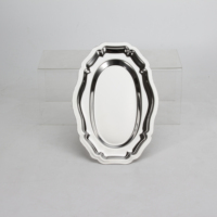 Petite assiette ovale en métal jetable, écologique et à motif personnalisé, idéale pour la cuisine domestique et les cadeaux