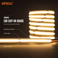 Bande LED COB 10M Rouleau 320 LED/M 24V DC Basse Tension CRI 90 Sans Zone Sombre Ruban Flexible pour Hôtel Villa Certifié CE ETL CB