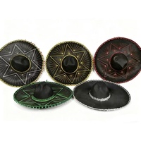 Chapeau Fedora Sombrero mexicain traditionnel multicolore avec pompons et bordure en dentelle, chapeau à large bord pour déguisement d'Halloween