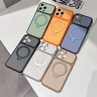 Étui de téléphone magnétique rotatif à 360 degrés de qualité supérieure, double couleur, mat, PC+TPU, pour iPhone 16 Pro Max