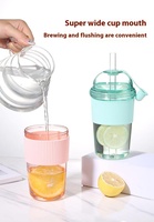 Tasse à café glacé personnalisable 14 mm avec paille plus large, gobelet classique réutilisable en plastique pour thé Boba, tasse à boisson parfaite – Vente chaude