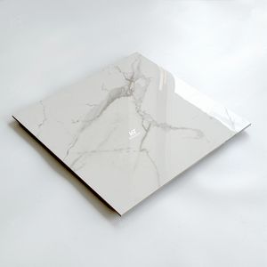 中国客厅现代高品质定制印刷60x60 600x600光泽抛光白色大理石瓷质地板砖 - Product Image 4
