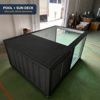 Conteneur maritime de 20 pieds personnalisé de haute qualité, design industriel extérieur, piscine intégrée avec système de filtration en verre