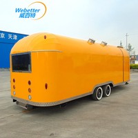 WEBETTER Food Truck avec Cuisine Complète, Remorque Alimentaire Pizza Glace Barbecue avec Toilettes, Chariot de Restauration Mobile USA