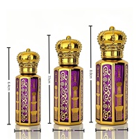 Nouveau flacon de parfum octogonal haut de 3, 6, 12 ml en verre avec applicateur à bille pour fiole, bâtonnet applicateur, rechargeable, conteneur mince avec bouchon à vis, emballage carton