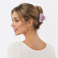 Petite pince à cheveux rose brillante, élégante pince requin crème pour queue de cheval haute, nouvelle collection printemps-été, accessoires pour cheveux femme