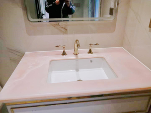 ピュアナチュラルピンクオニキスストーンスラブ価格ヴィラフローリングとカウンタートップ装飾石 - Product Image 4