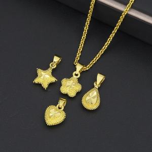 จี้ทองคำชุบ 24K รุ่น JXX รูปดาวและหัวใจ ทำจากทองแดง จี้แฟชั่นสำหรับผู้หญิง - Product Image 1