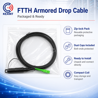 Cable de Fibra Óptica Blindado KEXINT FTTH SC/APC 5.0 Negro Corning, Cable de Conexión Impermeable, Cable de Fibra Óptica FTTH