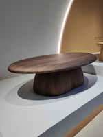Table basse ovale en pierre, design minimaliste, style Wabi-Sabi, ultra-simple, vintage-élégant, moderne, créatif, irrégulier